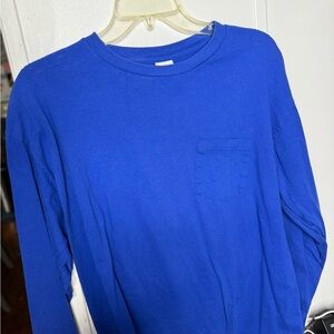 Hanes Men's Vibrant Blue Long Sleeve Tee